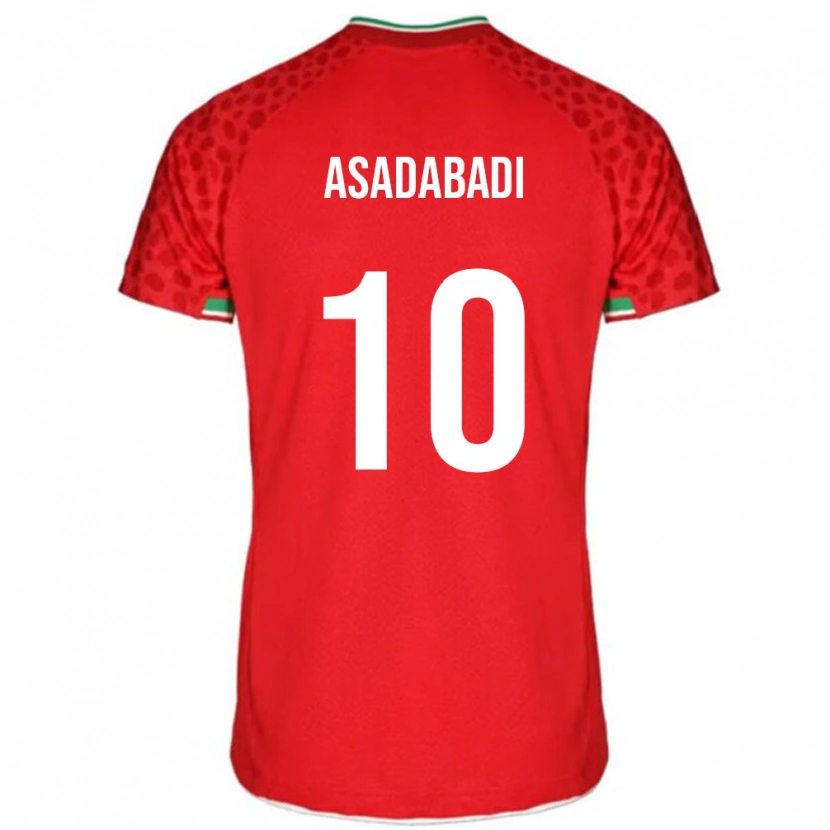 Danxen Dame Iran Alireza Asadabadi #10 Rød Bortetrøye Drakt Trøye 24-26 Skjorter T-Skjorte