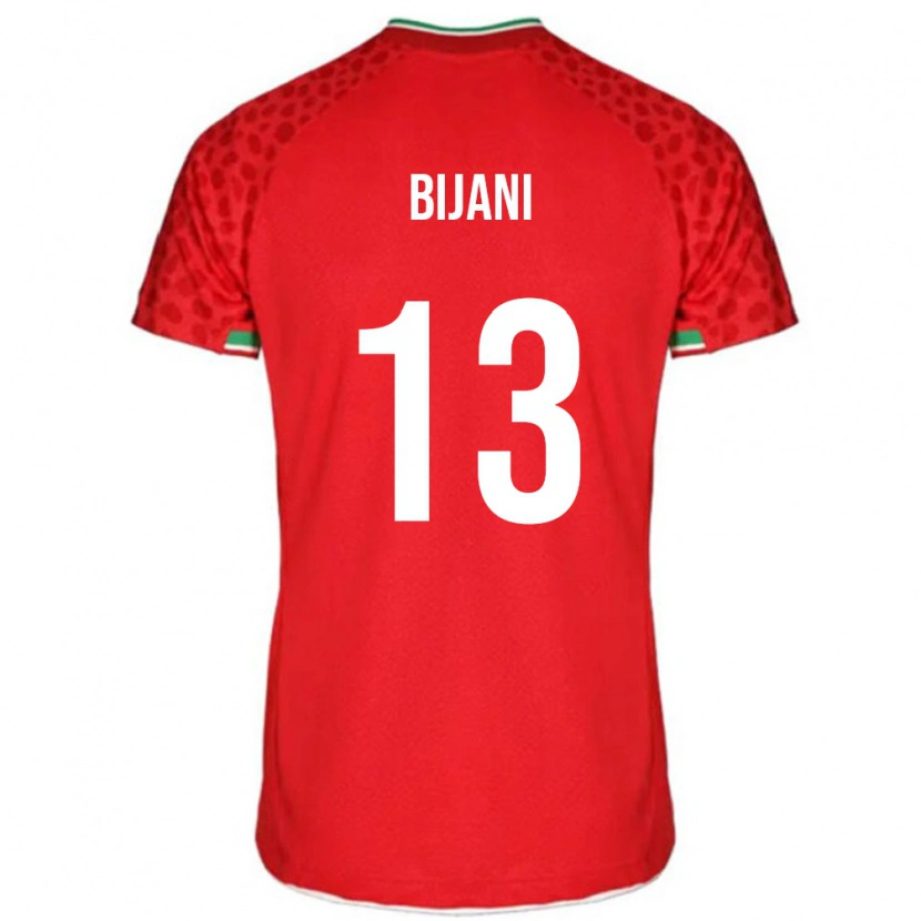 Danxen Dame Iran Hossein Bijani #13 Rød Bortetrøye Drakt Trøye 24-26 Skjorter T-Skjorte