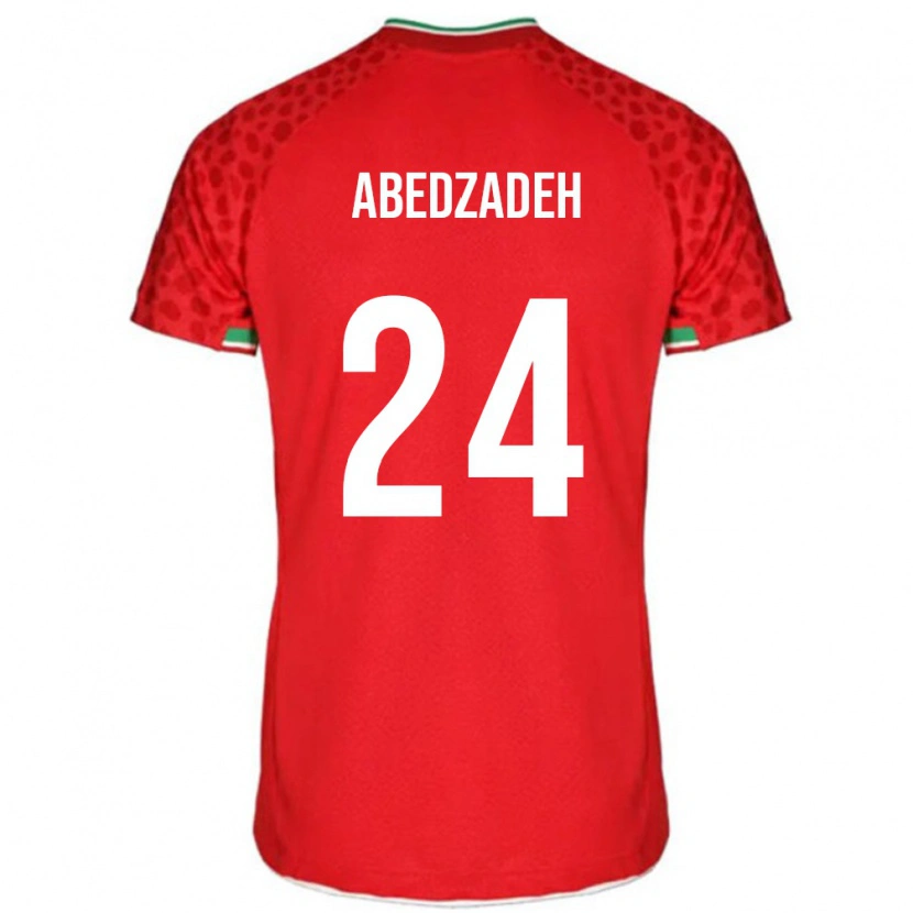 Danxen Dame Iran Amir Abedzadeh #24 Rød Bortetrøye Drakt Trøye 24-26 Skjorter T-Skjorte