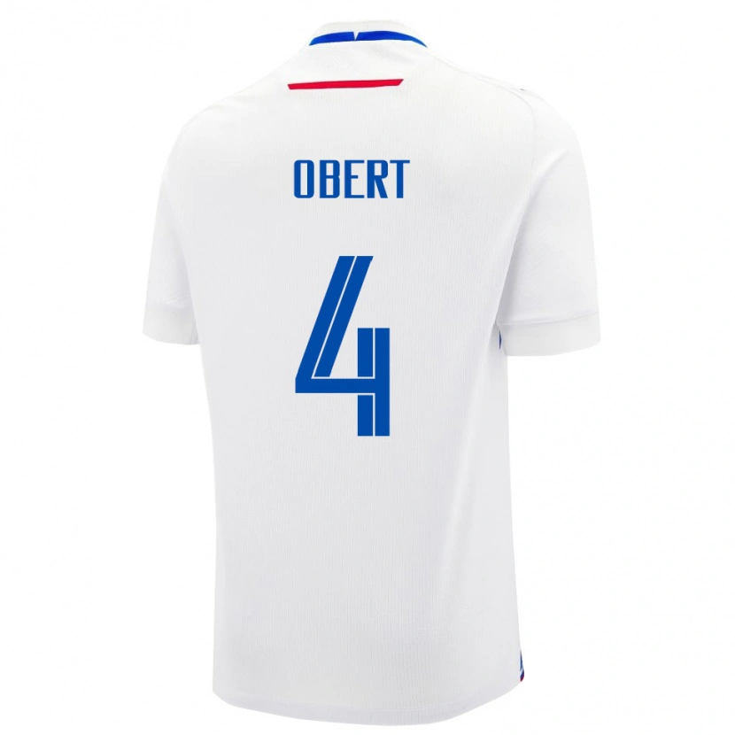 Danxen Dame Slovakia Adam Obert #4 Hvit Bortetrøye Drakt Trøye 24-26 Skjorter T-Skjorte