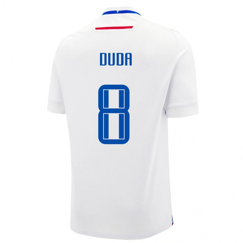 Danxen Dame Slovakia Ondrej Duda #8 Hvit Bortetrøye Drakt Trøye 24-26 Skjorter T-Skjorte