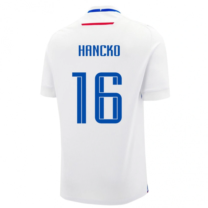 Danxen Dame Slovakia Dávid Hancko #16 Hvit Bortetrøye Drakt Trøye 24-26 Skjorter T-Skjorte
