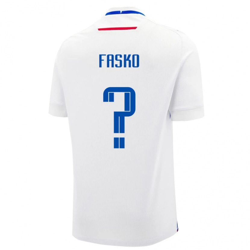 Danxen Dame Slovakia Simon Fasko #0 Hvit Bortetrøye Drakt Trøye 24-26 Skjorter T-Skjorte