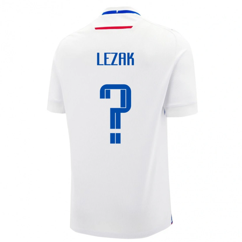 Danxen Dame Slovakia Jakub Lezak #0 Hvit Bortetrøye Drakt Trøye 24-26 Skjorter T-Skjorte