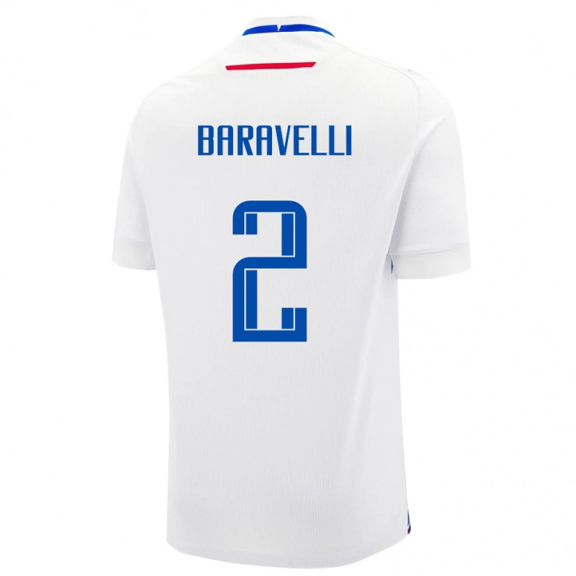 Danxen Dame Slovakia Rocco Baravelli #2 Hvit Bortetrøye Drakt Trøye 24-26 Skjorter T-Skjorte