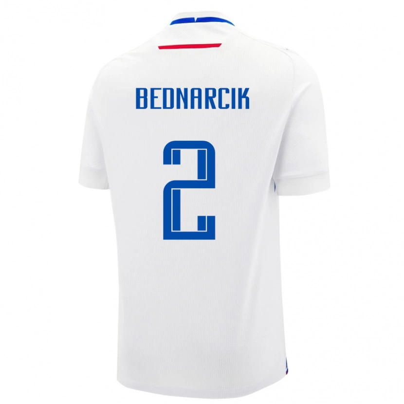 Danxen Dame Slovakia Fedor Bednarcik #2 Hvit Bortetrøye Drakt Trøye 24-26 Skjorter T-Skjorte