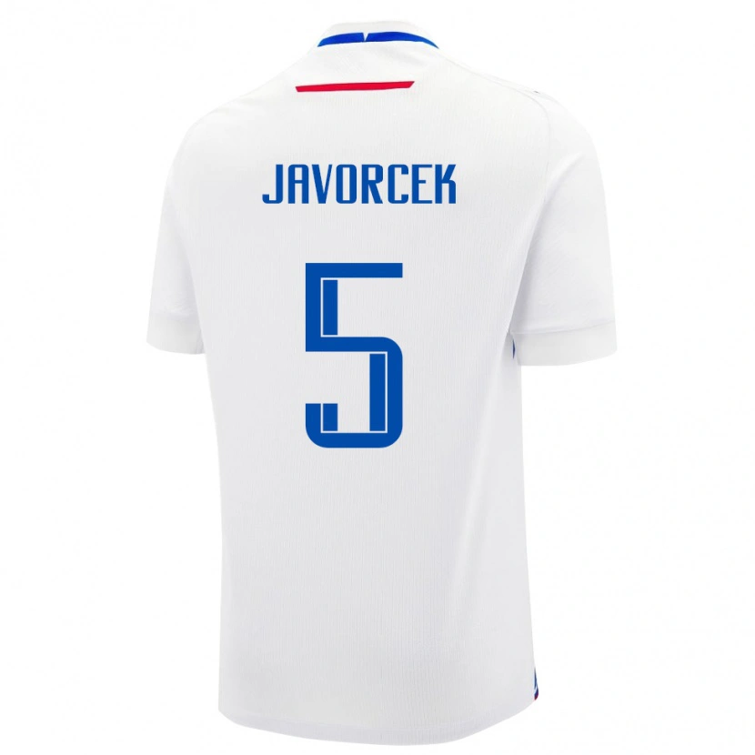 Danxen Dame Slovakia Dominik Javorcek #5 Hvit Bortetrøye Drakt Trøye 24-26 Skjorter T-Skjorte