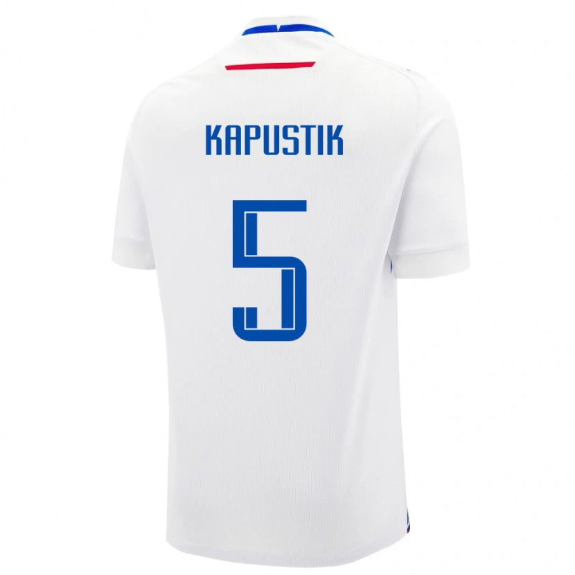 Danxen Dame Slovakia Killian Kapustik #5 Hvit Bortetrøye Drakt Trøye 24-26 Skjorter T-Skjorte