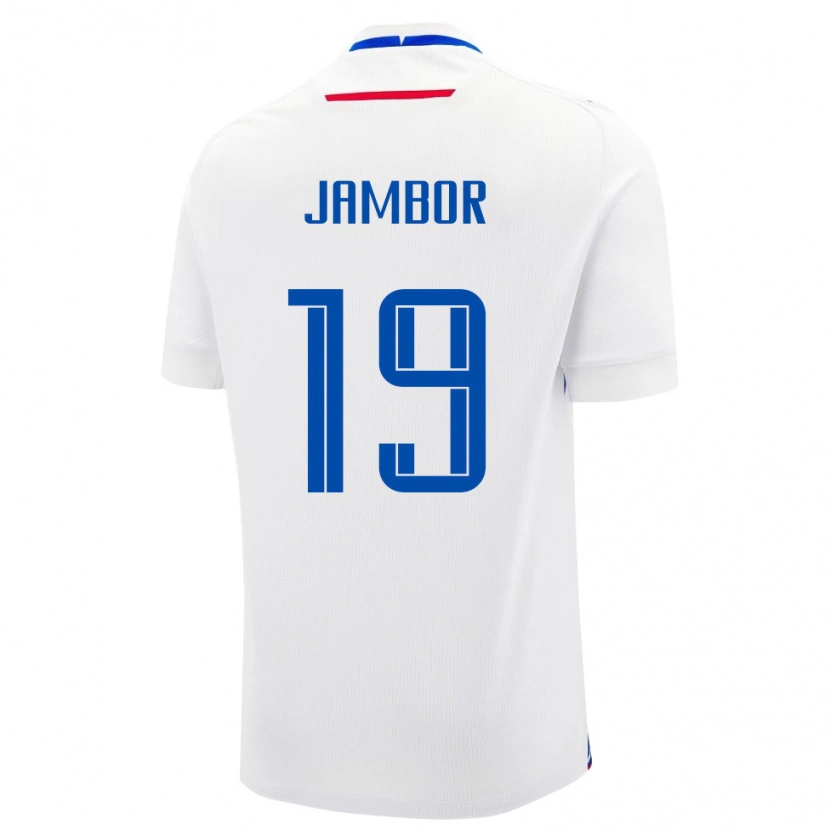 Danxen Dame Slovakia Timotej Jambor #19 Hvit Bortetrøye Drakt Trøye 24-26 Skjorter T-Skjorte