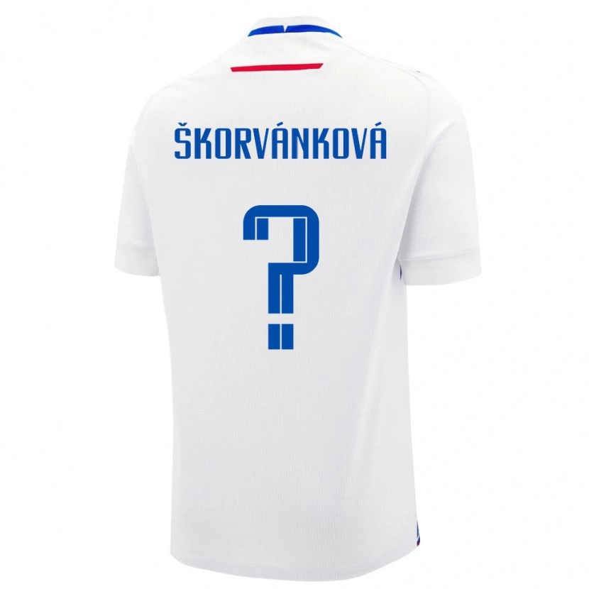 Danxen Dame Slovakia Dominika Škorvánková #0 Hvit Bortetrøye Drakt Trøye 24-26 Skjorter T-Skjorte