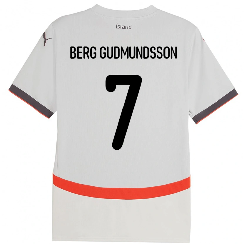 Danxen Dame Island Jóhann Berg Gudmundsson #7 Hvit Bortetrøye Drakt Trøye 24-26 Skjorter T-Skjorte