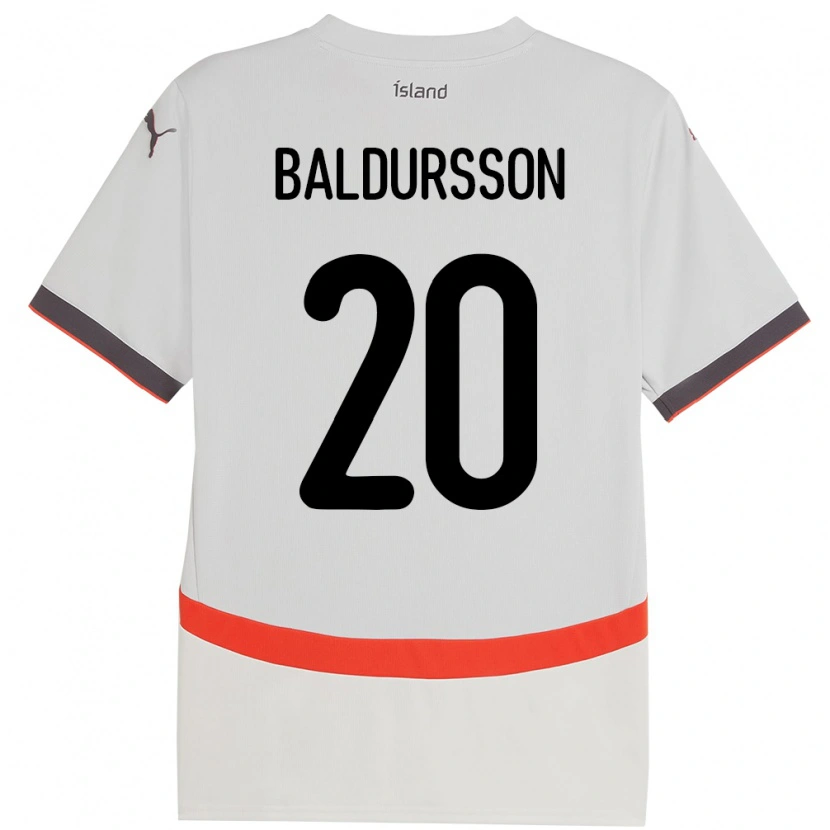 Danxen Dame Island Andri Fannar Baldursson #20 Hvit Bortetrøye Drakt Trøye 24-26 Skjorter T-Skjorte