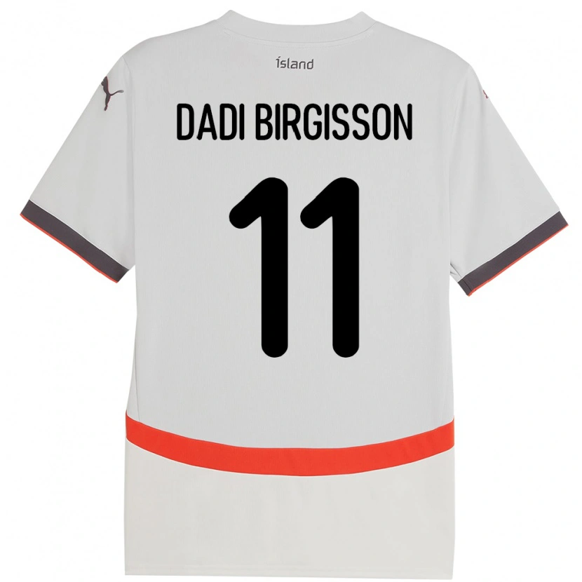Danxen Dame Island Adolf Dadi Birgisson #11 Hvit Bortetrøye Drakt Trøye 24-26 Skjorter T-Skjorte