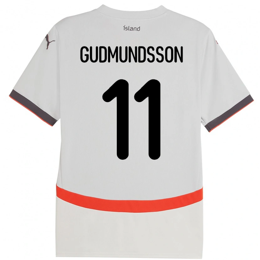 Danxen Dame Island Galdur Gudmundsson #11 Hvit Bortetrøye Drakt Trøye 24-26 Skjorter T-Skjorte