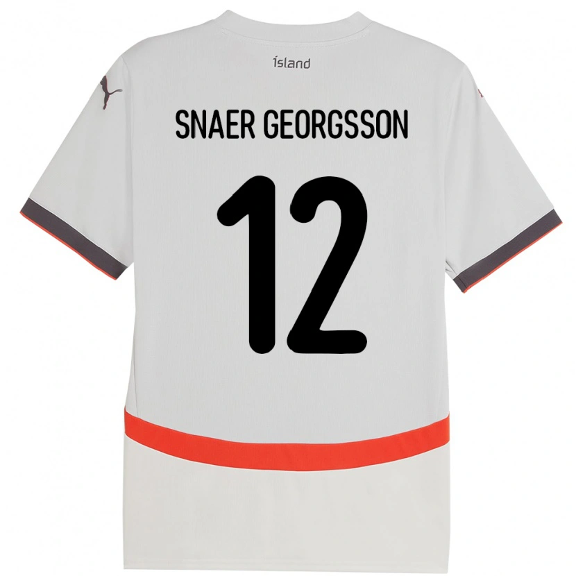 Danxen Dame Island Halldór Snaer Georgsson #12 Hvit Bortetrøye Drakt Trøye 24-26 Skjorter T-Skjorte
