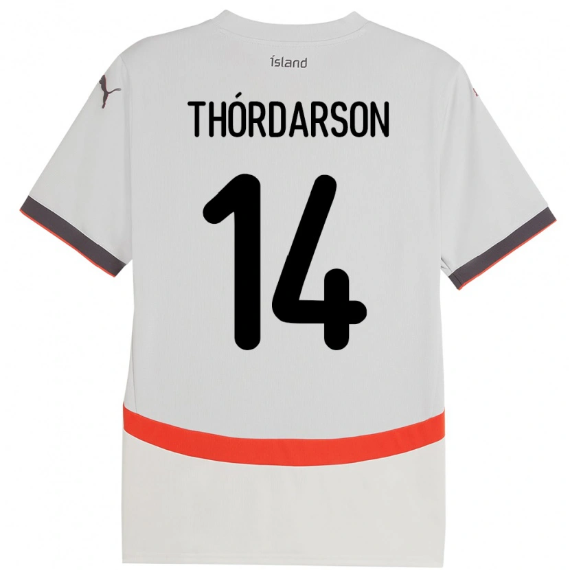 Danxen Dame Island Ódinn Sturla Thórdarson #14 Hvit Bortetrøye Drakt Trøye 24-26 Skjorter T-Skjorte