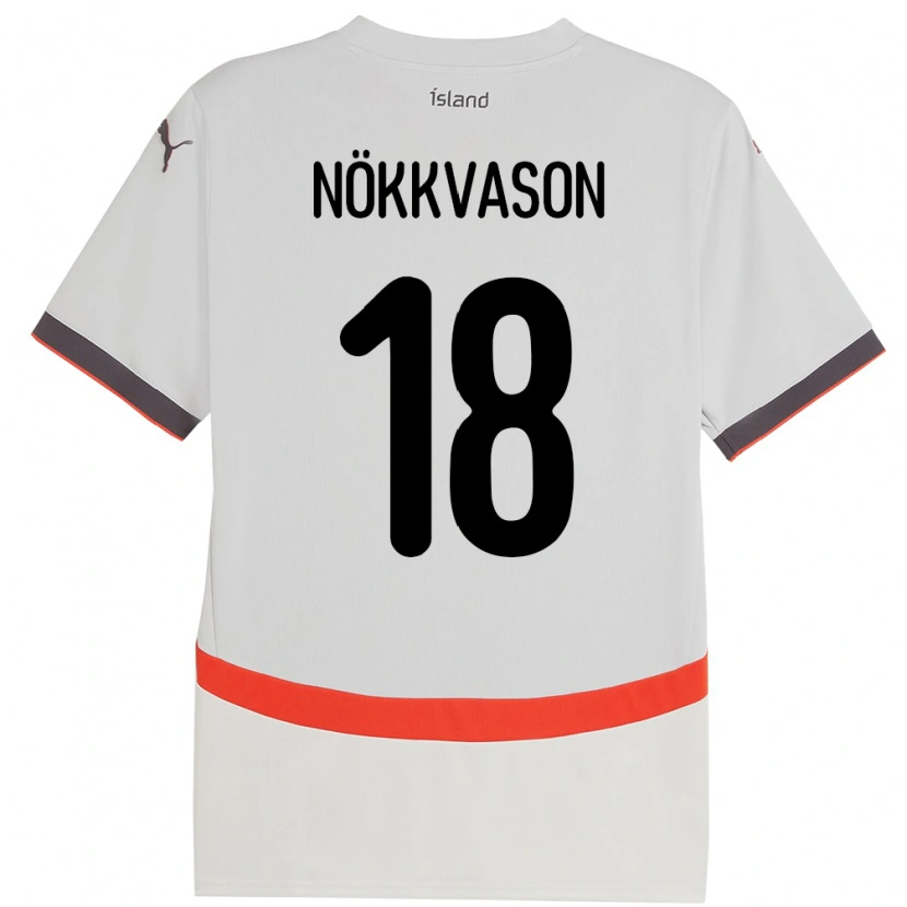 Danxen Dame Island Gudmundur Baldvin Nökkvason #18 Hvit Bortetrøye Drakt Trøye 24-26 Skjorter T-Skjorte