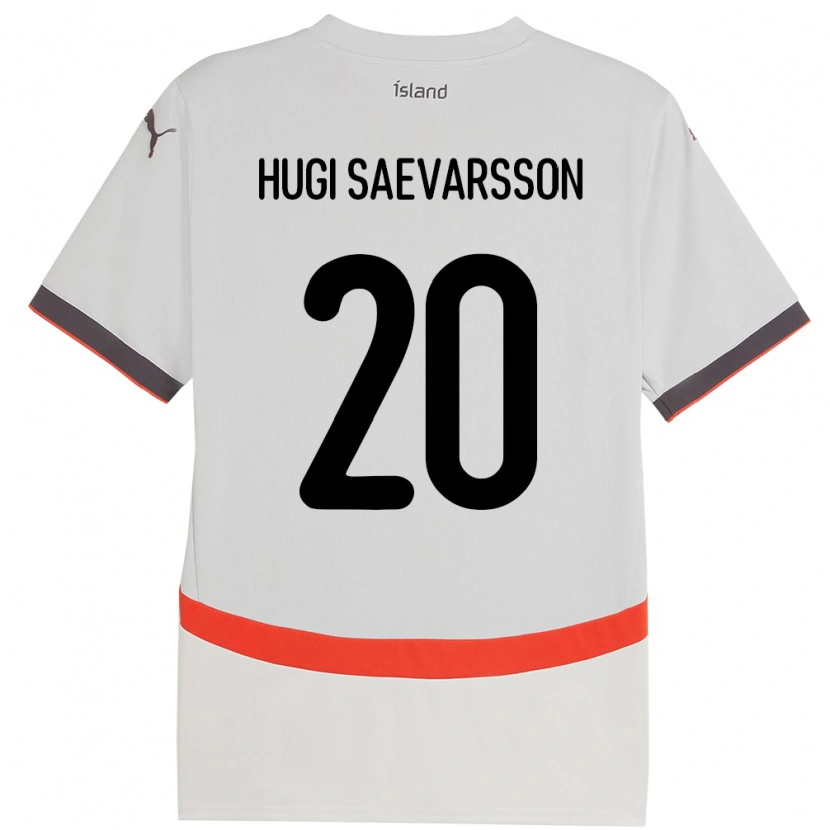 Danxen Dame Island Róbert Hugi Saevarsson #20 Hvit Bortetrøye Drakt Trøye 24-26 Skjorter T-Skjorte