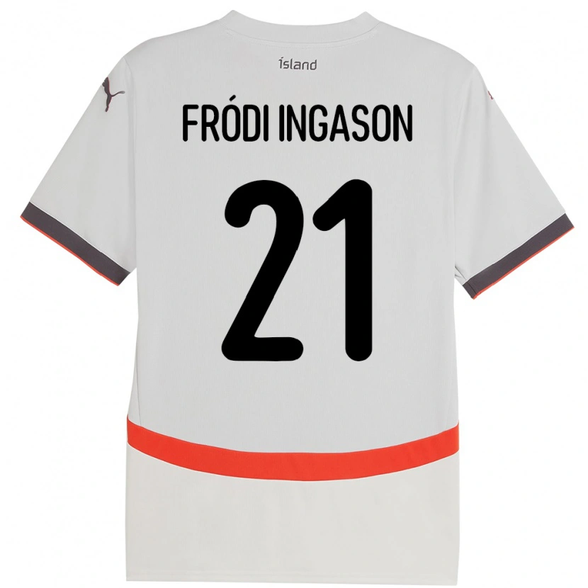 Danxen Dame Island Helgi Fródi Ingason #21 Hvit Bortetrøye Drakt Trøye 24-26 Skjorter T-Skjorte
