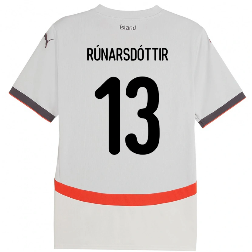 Danxen Dame Island Cecilía Rán Rúnarsdóttir #13 Hvit Bortetrøye Drakt Trøye 24-26 Skjorter T-Skjorte