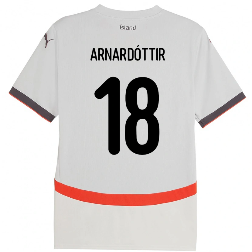 Danxen Dame Island Guðrún Arnardóttir #18 Hvit Bortetrøye Drakt Trøye 24-26 Skjorter T-Skjorte