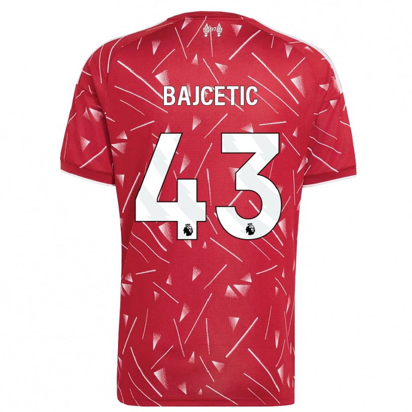 Danxen Dame Stefan Bajcetic #43 Hvit Rød Hjemmetrøye Drakt Trøye 2026/27 Skjorter T-Skjorte