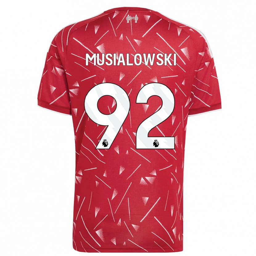 Danxen Dame Mateusz Musialowski #92 Hvit Rød Hjemmetrøye Drakt Trøye 2026/27 Skjorter T-Skjorte