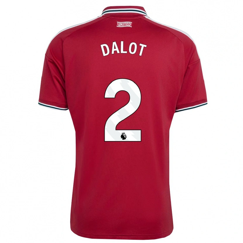 Danxen Dame Diogo Dalot #2 Rød Gul Hvit Hjemmetrøye Drakt Trøye 2026/27 Skjorter T-Skjorte