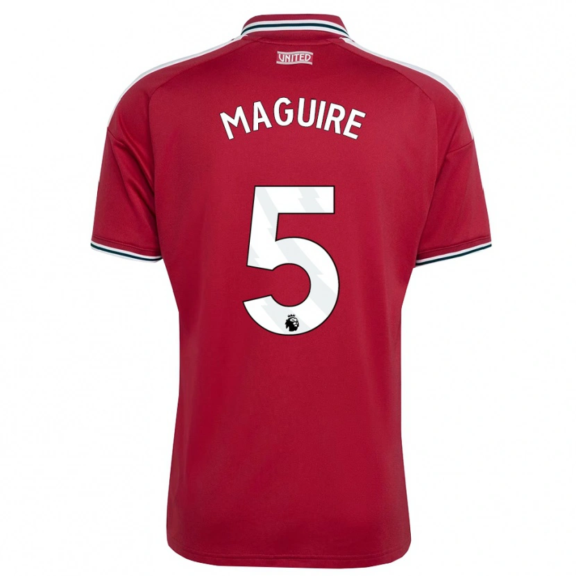Danxen Dame Harry Maguire #5 Rød Gul Hvit Hjemmetrøye Drakt Trøye 2026/27 Skjorter T-Skjorte
