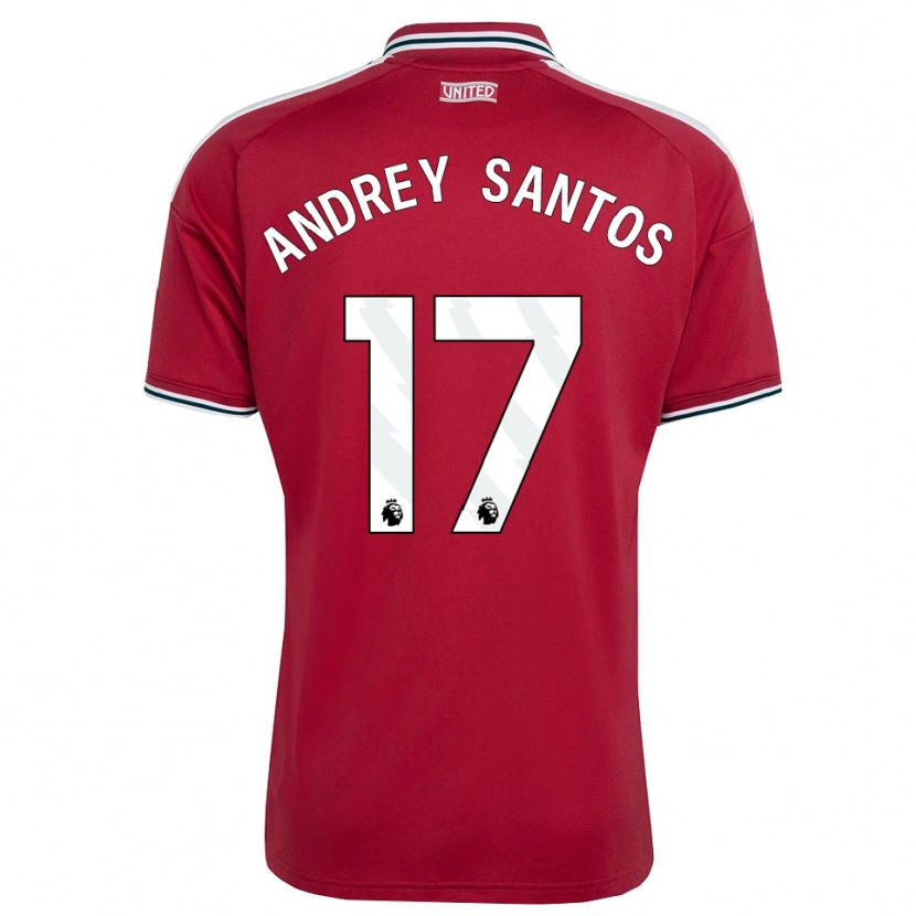 Danxen Dame Andrey Santos #17 Rød Gul Hvit Hjemmetrøye Drakt Trøye 2026/27 Skjorter T-Skjorte