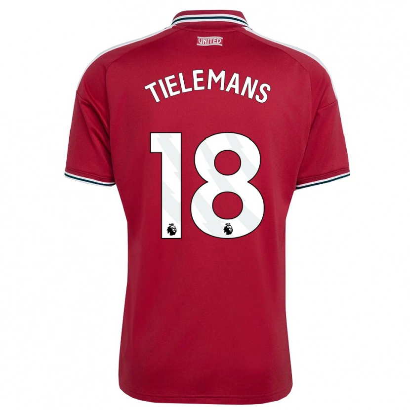 Danxen Dame Youri Tielemans #18 Rød Gul Hvit Hjemmetrøye Drakt Trøye 2026/27 Skjorter T-Skjorte