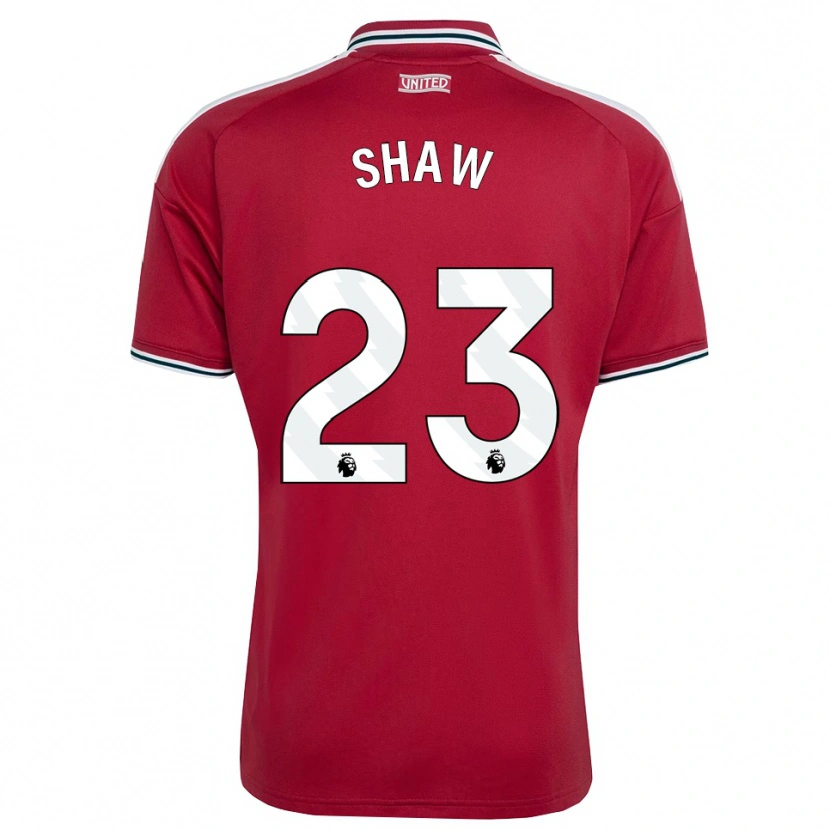 Danxen Dame Luke Shaw #23 Rød Gul Hvit Hjemmetrøye Drakt Trøye 2026/27 Skjorter T-Skjorte