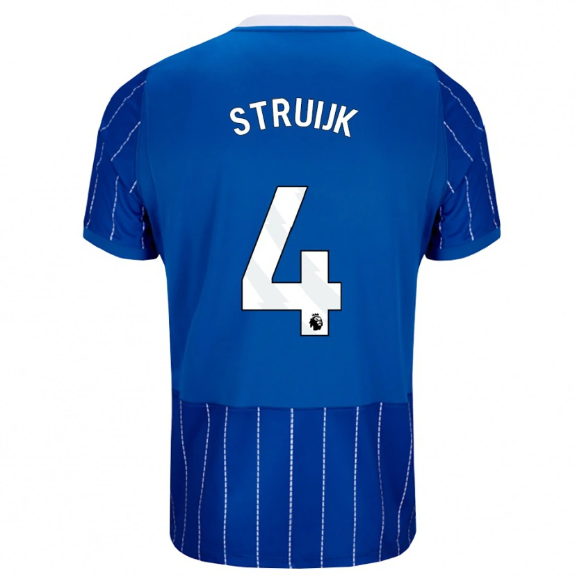 Danxen Dame Pascal Struijk #4 Mellomblå Hvit Hjemmetrøye Drakt Trøye 2026/27 Skjorter T-Skjorte