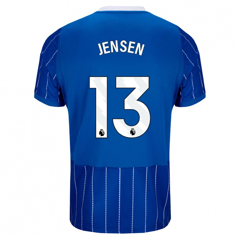 Danxen Dame Sebastian Jensen #13 Mellomblå Hvit Hjemmetrøye Drakt Trøye 2026/27 Skjorter T-Skjorte