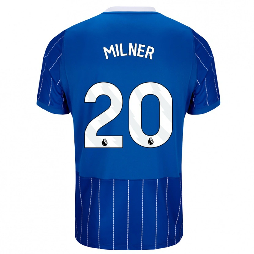 Danxen Dame James Milner #20 Mellomblå Hvit Hjemmetrøye Drakt Trøye 2026/27 Skjorter T-Skjorte