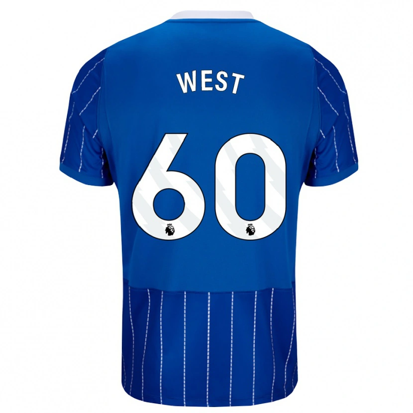 Danxen Dame Aidan West #60 Mellomblå Hvit Hjemmetrøye Drakt Trøye 2026/27 Skjorter T-Skjorte