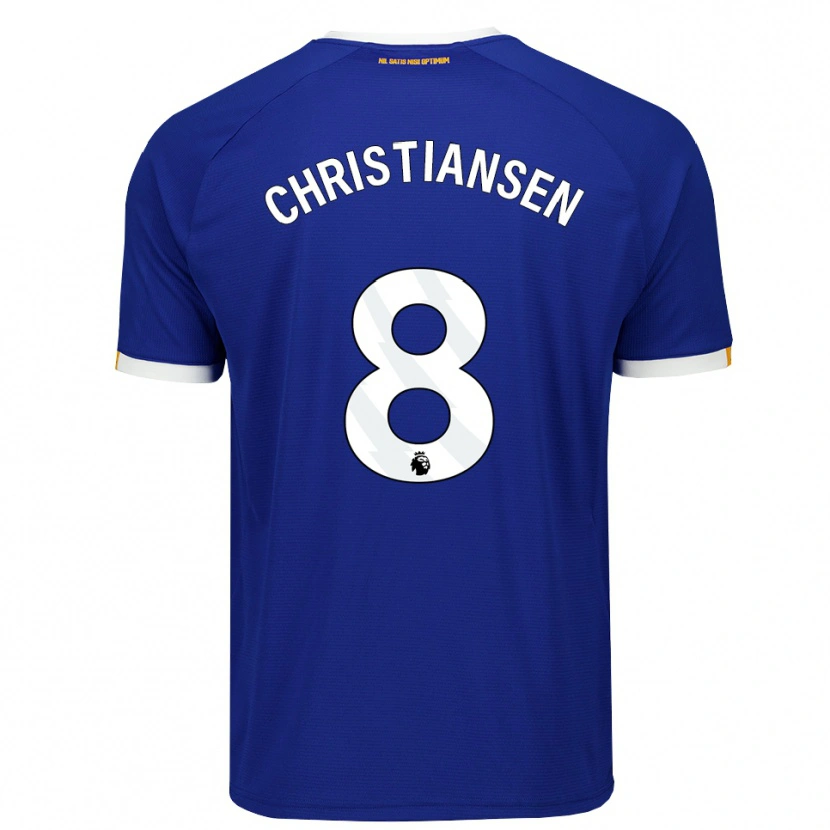 Danxen Dame Izzy Christiansen #8 Blå Hvit Gul Hjemmetrøye Drakt Trøye 2026/27 Skjorter T-Skjorte