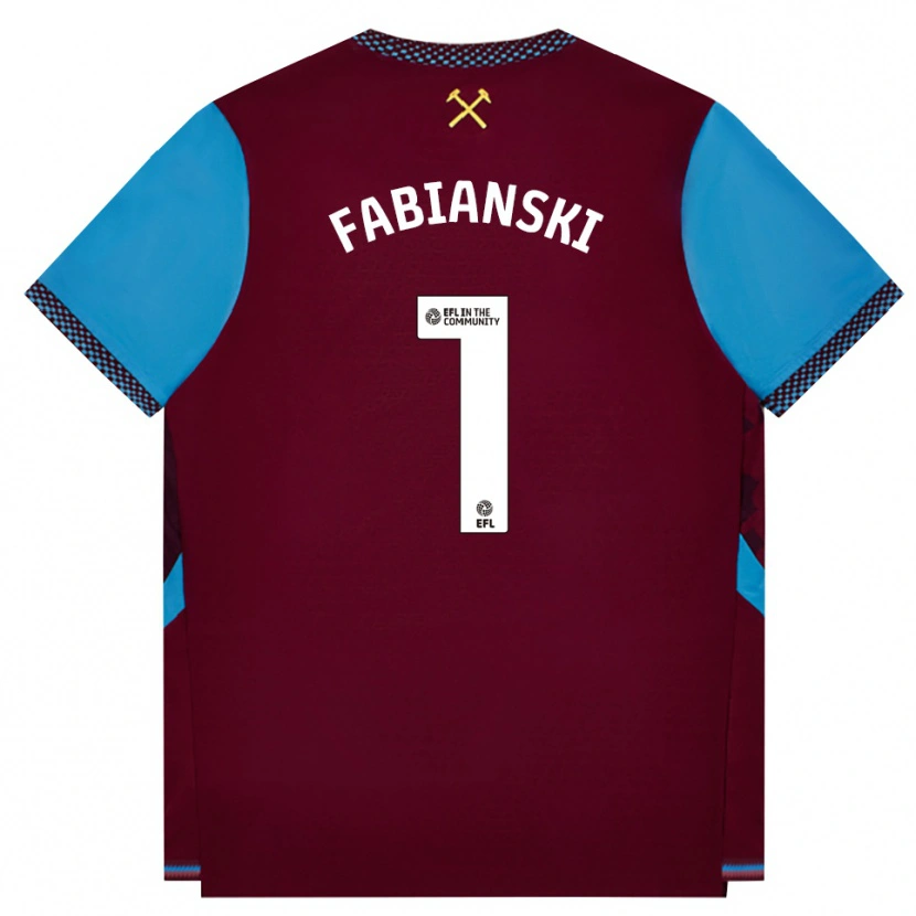 Danxen Dame Lukasz Fabianski #1 Burgunder Blå Kornblomst Hjemmetrøye Drakt Trøye 2026/27 Skjorter T-Skjorte