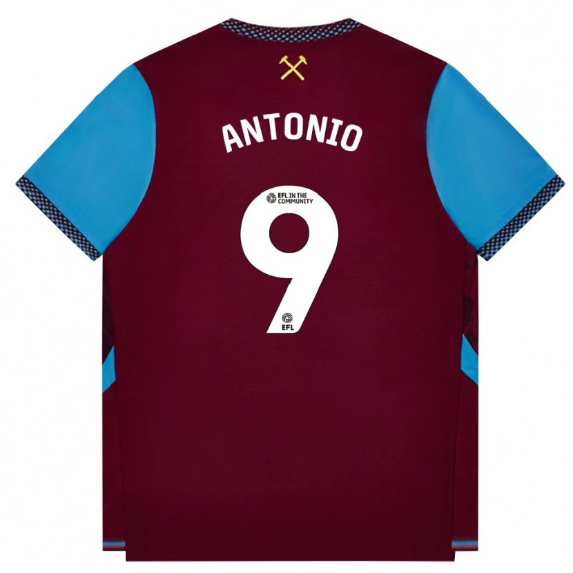 Danxen Dame Michail Antonio #9 Burgunder Blå Kornblomst Hjemmetrøye Drakt Trøye 2026/27 Skjorter T-Skjorte