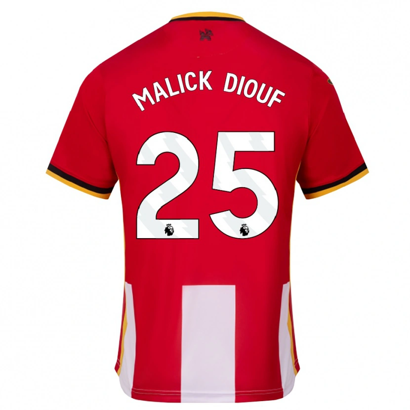 Danxen Dame El Hadji Malick Diouf #25 Gul Svart Rød Hjemmetrøye Drakt Trøye 2026/27 Skjorter T-Skjorte