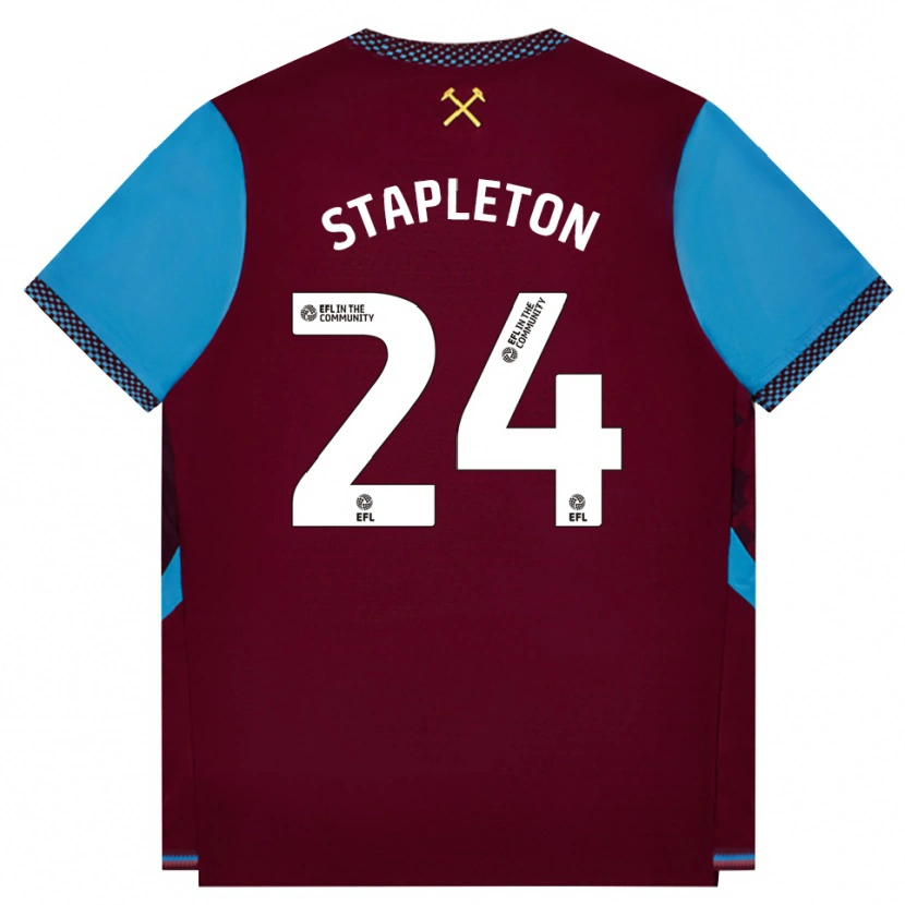 Danxen Dame Jessie Stapleton #24 Burgunder Blå Kornblomst Hjemmetrøye Drakt Trøye 2026/27 Skjorter T-Skjorte