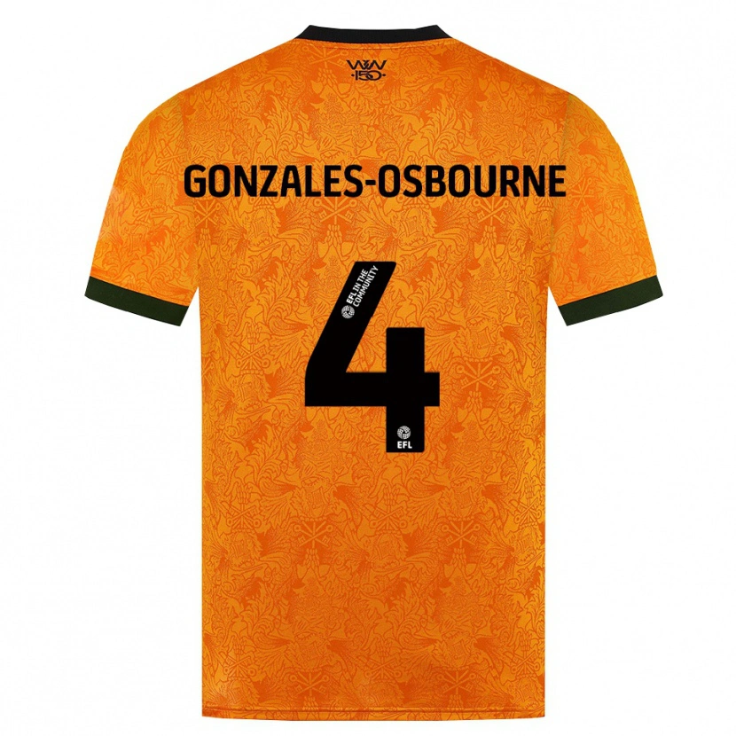 Danxen Dame Isaiah Gonzales-Osbourne #4 Oransje Svart Hjemmetrøye Drakt Trøye 2026/27 Skjorter T-Skjorte