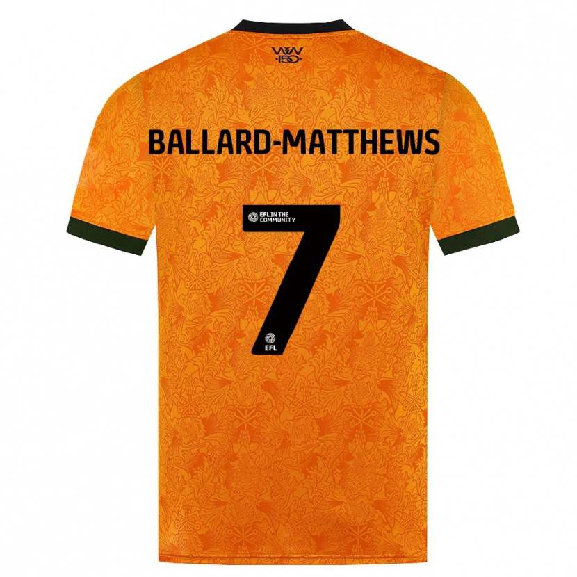 Danxen Dame Emilio Ballard-Matthews #7 Oransje Svart Hjemmetrøye Drakt Trøye 2026/27 Skjorter T-Skjorte