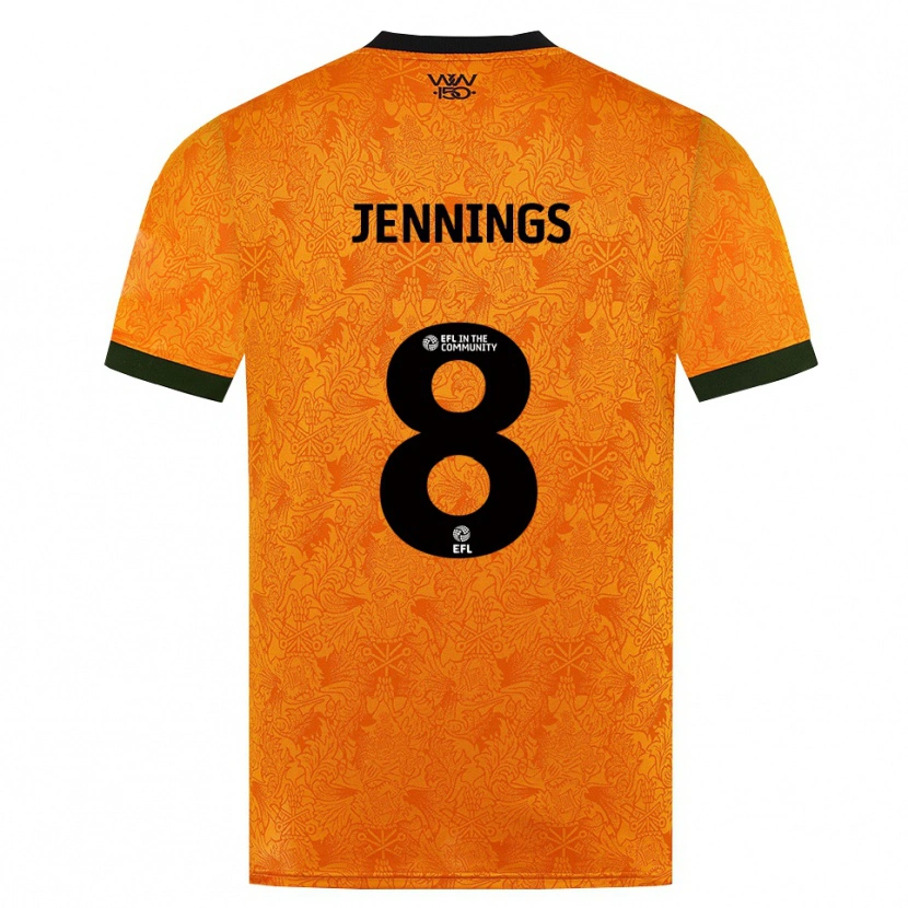 Danxen Dame Shannie Jennings #8 Oransje Svart Hjemmetrøye Drakt Trøye 2026/27 Skjorter T-Skjorte