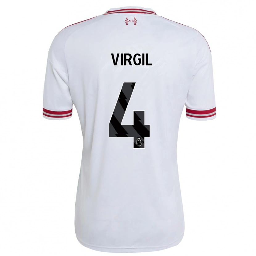 Danxen Dame Virgil Van Dijk #4 Rød Hvit Bortetrøye Drakt Trøye 2026/27 Skjorter T-Skjorte