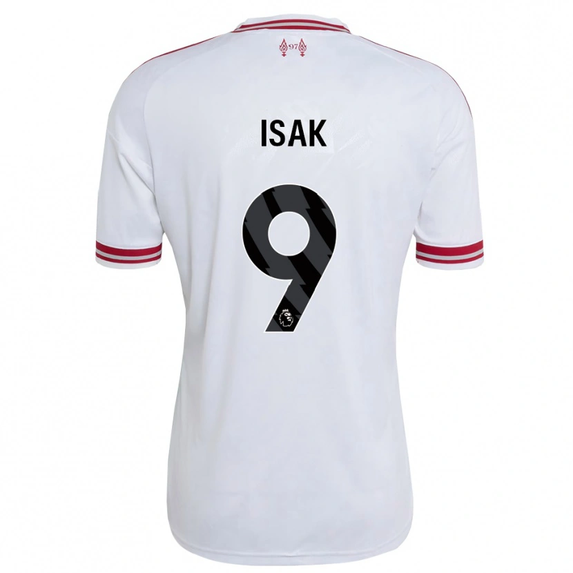 Danxen Dame Alexander Isak #9 Rød Hvit Bortetrøye Drakt Trøye 2026/27 Skjorter T-Skjorte