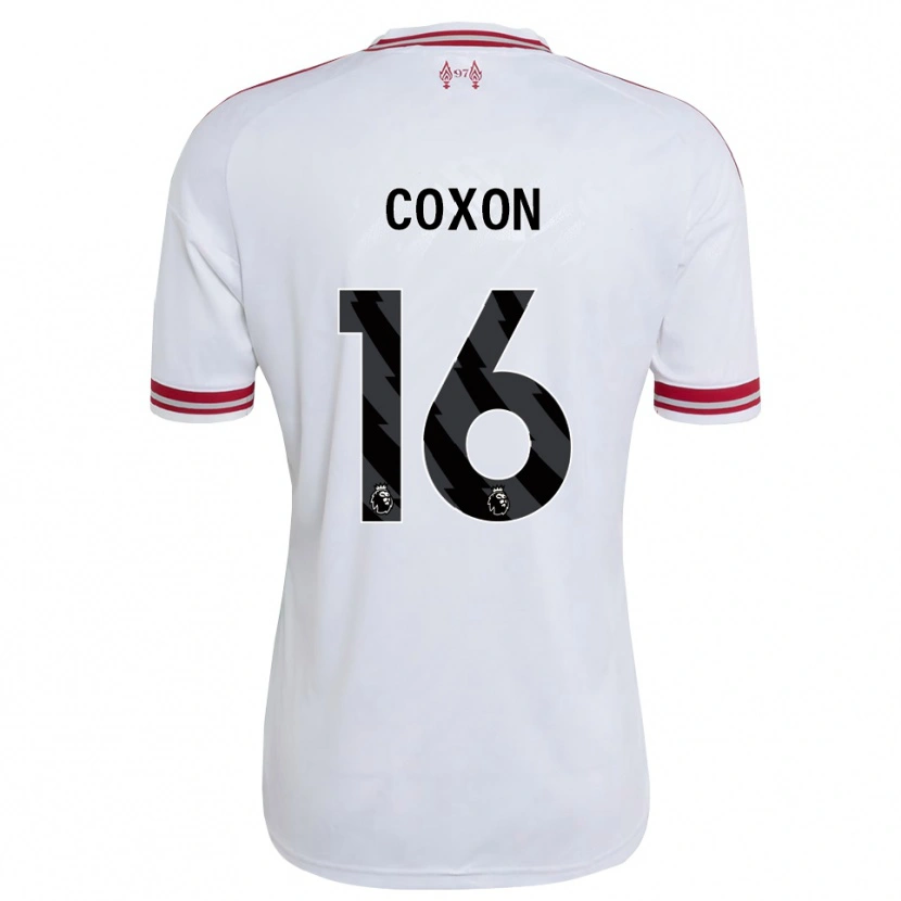 Danxen Dame Zak Coxon #16 Rød Hvit Bortetrøye Drakt Trøye 2026/27 Skjorter T-Skjorte