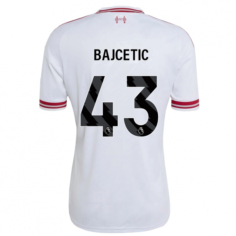 Danxen Dame Stefan Bajcetic #43 Rød Hvit Bortetrøye Drakt Trøye 2026/27 Skjorter T-Skjorte