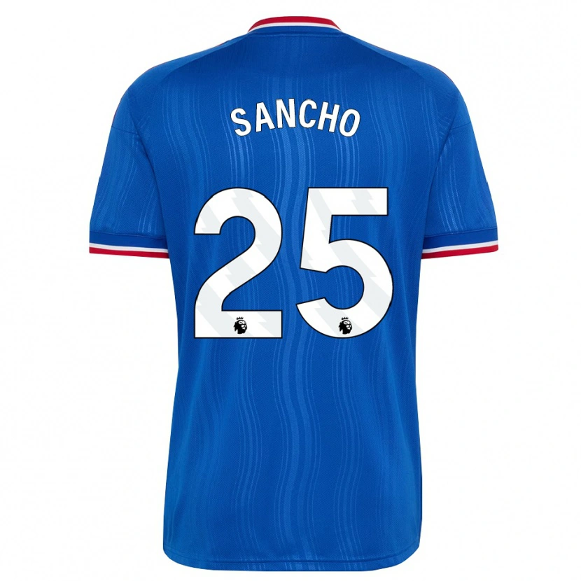 Danxen Dame Jadon Sancho #25 Blå Hvit Rød Bortetrøye Drakt Trøye 2026/27 Skjorter T-Skjorte