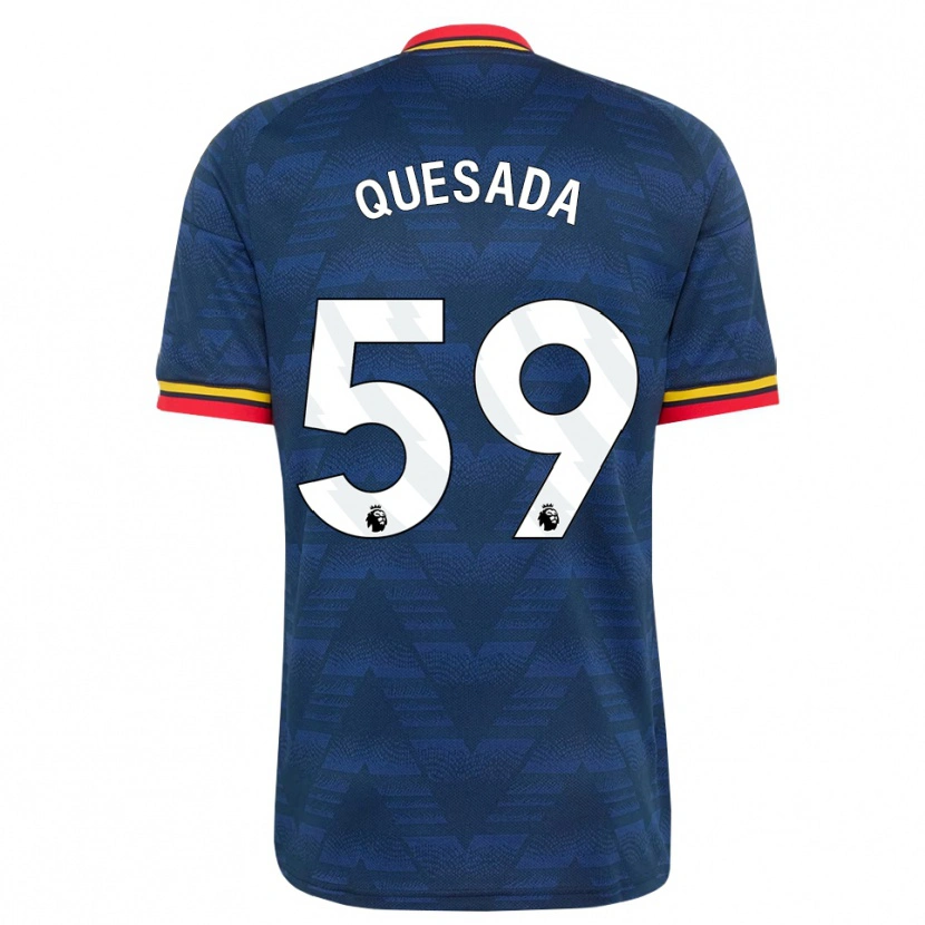 Danxen Dame Elián Quesada #59 Midnattblå Gul Rød Bortetrøye Drakt Trøye 2026/27 Skjorter T-Skjorte